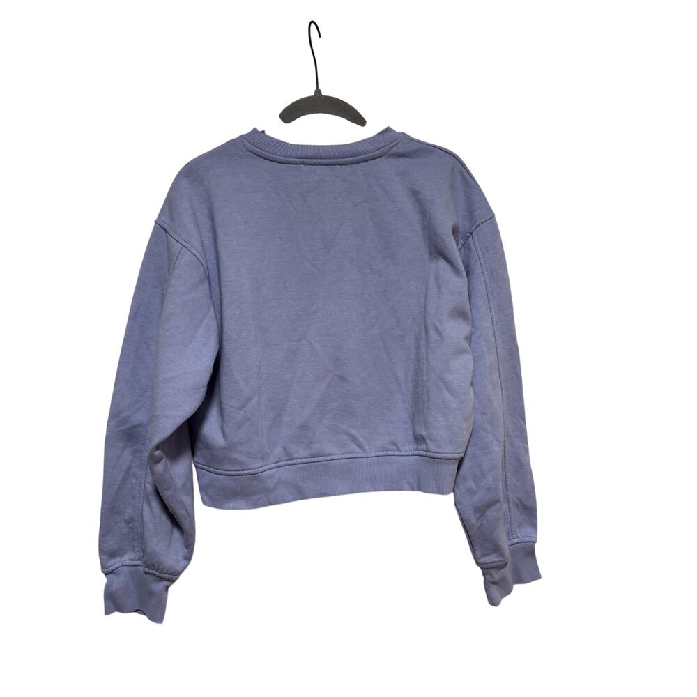 ZARA Lilac Cropped Crewneck Sweatshirt Size S - Picture 7 of 7